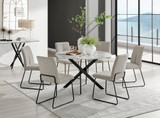 Novara White Marble Black Leg 120cm Round Dining Table & 6 Halle Chairs - novara-marble-120-black-metal-round-dining-table-6-beige-fabric-halle-black-chairs-set.jpg