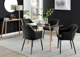 Malmo Glass and Wooden Leg Dining Table & 4 Calla Black Leg Chairs - Malmo-retangle-glass-wood-table-4-calla-black-black-chair.jpg