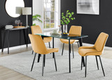 Malmo Glass and Black Leg Dining Table & 4 Pesaro Black Leg Chairs - Malmo-retangle-glass-black-table-4-pesaro-mustard-black-chair.jpg