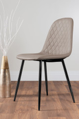 Malmo Glass and Black Leg Dining Table & 4 Corona Black Leg Chairs - beige-corona-black--leg-modern-leather-dining-chair-2.jpg
