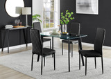 Malmo Glass and Black Leg Dining Table & 4 Milan Black Leg Chairs - Malmo-retangle-glass-black-table-4-milan-black-black-chair.jpg