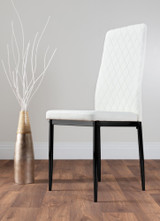 Malmo Glass and Black Leg Dining Table & 4 Milan Black Leg Chairs - white-modern-milan-dining-chair-leather-black-leg-2.jpg