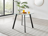 Seattle Glass and Black Leg Square Dining Table & 4 Milan Chrome Leg Chairs - Seattle-square-glass-black-leg-table-2.jpg