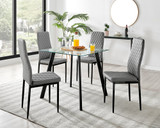 Seattle Glass and Black Leg Square Dining Table & 4 Milan Black Leg Chairs - Seattle-square-black-glass-table-4-milan-grey-black-chair.jpg