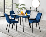 Seattle Glass and Black Leg Square Dining Table & 4 Pesaro Black Leg Chairs - Seattle-square-black-glass-table-4-pesaro-navy-black-chair.jpg