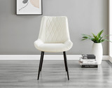 Seattle Glass and Black Leg Square Dining Table & 4 Pesaro Black Leg Chairs - Pesaro-Black-cream-dining-chair (2).jpg