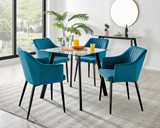 Seattle Glass and Black Leg Square Dining Table & 4 Calla Black Leg Chairs - Seattle-square-black-glass-table-4-calla-blue-black-chair.jpg