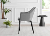 Seattle Glass and Black Leg Square Dining Table & 4 Calla Black Leg Chairs - Calla-grey-black-dining-chair-3.jpg