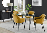 Malmo Glass and Black Leg Dining Table & 4 Calla Black Leg Chairs - Malmo-retangle-glass-black-table-4-calla-mustard-black-chair.jpg
