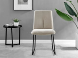 Malmo Glass and Black Leg Dining Table & 4 Halle Chairs - halle-taupe-fabric-black-leg-dining-chair.jpg