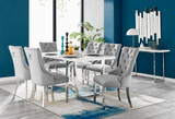 Kylo White High Gloss Dining Table & 6 Velvet Belgravia Chairs - kylo-160-white-gloss-rectangular-dining-table-6-grey-velvet-belgravia-silver-chairs-set.jpg