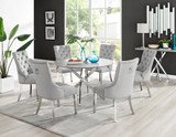 Novara Grey Concrete Effect 120cm Round Dining Table & 6 Velvet Belgravia Chairs - novara-concrete-120-silver-chrome-round-dining-table-6-grey-velvet-belgravia-chairs-set.jpg