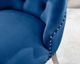 Athens White Dining Table & 6 Velvet Belgravia Chairs - belgravia-blue-velvet-studded-back-ring-silver-leg-chair-7.jpg