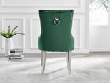 Giovani 6 Grey Table & 6 Velvet Belgravia Chairs - belgravia-green-velvet-studded-back-ring-silver-leg-chair-3.jpg