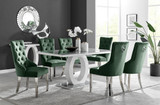 Giovani 6 Grey Table & 6 Velvet Belgravia Chairs - Giovani-6-rectangular-grey-white-dining-table-6-green-velvet-belgravia-chairs.jpg