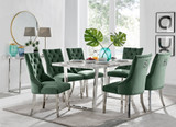 Kylo White Marble Effect Dining Table & 6 Velvet Belgravia Chairs - kylo-160-marble-silver-rectangular-dining-table-6-green-velvet-belgravia-silver-chairs-set.jpg