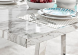Kylo White Marble Effect Dining Table & 6 Velvet Belgravia Chairs - kylo-160-marble-silver-modern-rectangular-dining-table-3.jpg
