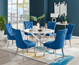 Novara White Marble 120cm Round Dining Table & 6 Velvet Belgravia Chairs - novara-marble-120-sil-rnd-din-tbl-6-blue-velvet-belgravia-chair.jpg