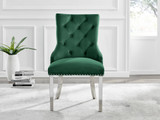 Leonardo 6 Table & 6 Velvet Belgravia Chairs - belgravia-green-velvet-studded-back-ring-silver-leg-chair-1.jpg
