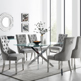 Leonardo 6 Table & 6 Velvet Belgravia Chairs - Leonardo-6-silver-chrome-rectangular-glass-dining-table-6-grey-velvet-belgravia-chairs-set-CROP.jpg