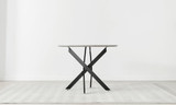 Novara Grey Concrete Effect Black Leg Round Dining Table & 4 Velvet Belgravia Chairs - novara-concrete-100-black-metal-modern-round-dining-table-7.jpg