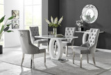 Giovani 4 Grey Dining Table & 4 Velvet Belgravia Chairs - Giovani-4-rectangular-grey-white-gloss-dining-table-4-grey-velvet-belgravia-chairs-set.jpg