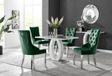 Giovani 4 Grey Dining Table & 4 Velvet Belgravia Chairs - Giovani-4-rectangular-grey-white-gloss-dining-table-4-gren-velvet-belgravia-chairs-set.jpg