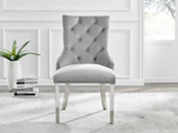 Palma Black Semi Gloss Round Dining Table & 6 Velvet Belgravia Chairs - belgravia-grey-velvet-studded-back-ring-silver-leg-chair-1.jpg