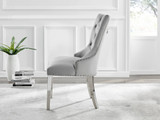 Novara White Marble 120cm Round Dining Table & 4 Velvet Belgravia Chairs - belgravia-grey-velvet-studded-back-ring-silver-leg-chair-2.jpg