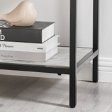 Ashton White Marble Effect and Black Metal Tall Shelves - Ashton marble  shelf ns (7).jpg