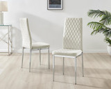 4x Milan Cream Hatched Velvet Dining Chairs Silver Legs - Milan.velvet.Dining.Chairs.cream.silver-2.jpg
