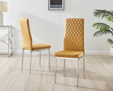 4x Milan Mustard Yellow Hatched Velvet Dining Chairs Silver Legs - Milan.velvet.Dining.Chairs.mustard-2.ns.jpg