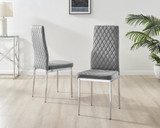 6x Milan Grey Hatched Velvet Dining Chairs Silver Legs - Milan.velvet.Dining.Chairs.grey.silver-6.jpg