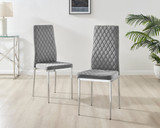 6x Milan Grey Hatched Velvet Dining Chairs Silver Legs - Milan.velvet.Dining.Chairs.grey.silver-5.jpg