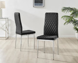 6x Milan Black Hatched Velvet Dining Chairs Silver Legs - Milan.velvet.Dining.Chairs.black-6.ns.jpg