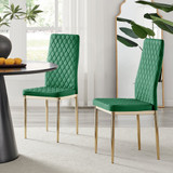 6x Milan Dining Chair Green Velvet Gold Legs - Milan-Green-Velvet-Gold-dining-chair-1.jpg