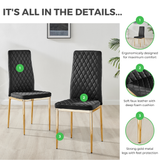 6x Milan Green Hatched Velvet Dining Chairs Gold Legs - Milan Velvet Gold Details.png