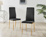 4x Milan Black Hatched Velvet Dining Chairs Gold Legs - Milan.velvet.Dining.Chairs.black.gold-5.ns.jpg