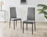 4x Milan Grey Hatched Velvet Dining Chairs Black Legs - Milan.velvet.Dining.Chairs.grey.black-5.ns.jpg
