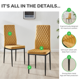 4x Milan Grey Hatched Velvet Dining Chairs Black Legs - Milan Velvet Black Details.png