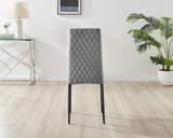4x Milan Grey Hatched Velvet Dining Chairs Black Legs - Milan.velvet.Dining.Chairs.grey.black-2.ns.jpg