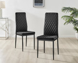 4x Milan Black Hatched Velvet Dining Chairs Black Legs - Milan.velvet.Dining.Chairs.black.black-5.ns.jpg