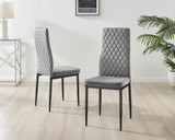 6x Milan Grey Hatched Velvet Dining Chairs Black Legs - Milan.velvet.Dining.Chairs.grey.black-6.ns.jpg