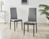6x Milan Grey Hatched Velvet Dining Chairs Black Legs - Milan.velvet.Dining.Chairs.grey.black-5.ns.jpg