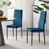 6x Milan Dining Chair Navy Blue Velvet Black Legs - Milan-Navy-Velvet-Black-dining-chair-.jpg