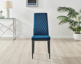 6x Milan Navy Hatched Velvet Dining Chairs Black Legs - Milan.velvet.Dining.Chairs.navy.black-4.ns.jpg