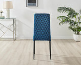 6x Milan Navy Hatched Velvet Dining Chairs Black Legs - Milan.velvet.Dining.Chairs.navy.black-5.ns.jpg