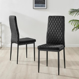 6x Milan Black Hatched Velvet Dining Chairs Black Legs - Milan-velvet-Dining-Chairs-black-black-6s.jpg