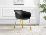 2x Harper Black Plastic Dining Chairs Gold Legs - Harper Black gold-5.jpg