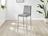 2x Milan Grey Velvet Counter Stools Silver Legs - Milan Velvet bar stool grey (1)_ns.jpg